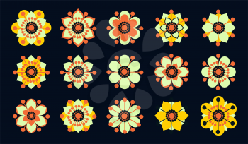 Set of vintage flowers. Vector floral elements for your compositions.