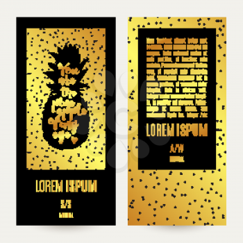 Gold pineapple banner Advertising Cards Unique cards for printing supplies