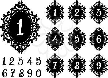 Modern Laser cutting numbers template for the festive table. Lacy frame for weddings, save the date, birthday party, baby shower. Templates for cutting paper, acrylic, wood and vinyl.