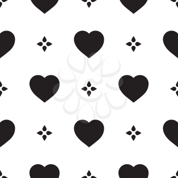 Monochrome seamless pattern with hearts. Texture for scrapbooking, wrapping paper, textiles, home decor, skins smartphones backgrounds cards, website,