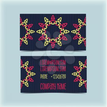Business card with floral ornament, monogram trending style mono line.d with floral ornament, monogram trending style mono line.