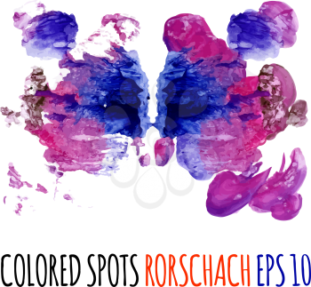 abstract hand painted watercolor ink rorschach grunge vector background