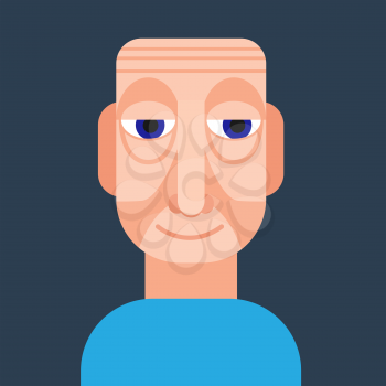 Avatar grandfather in a flat style for social networks. Vector illustration.