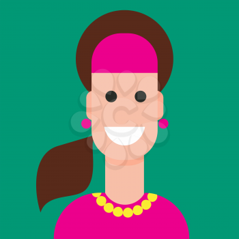 Avatar a woman in a flat style for social networks. Vector illustration.