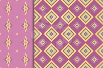 Seamless vector geometric rhombus color pattern background complimentary fabric