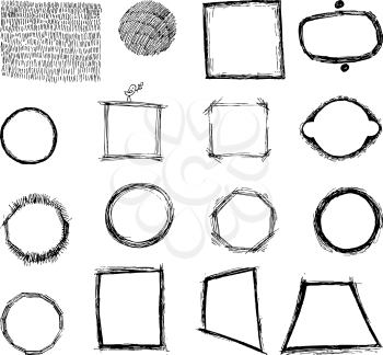 Set of vector  Geometric shapes hatching. For banners, labels and other design.