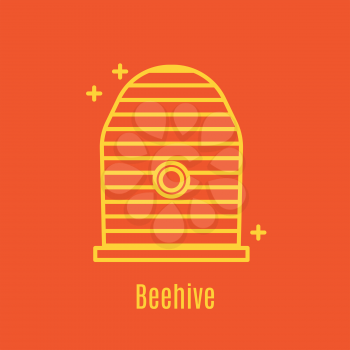 Vector illustration of thin line icon beehive for medicine, apitherapy, beekeeping products, cosmetics, soap. Linear symbol