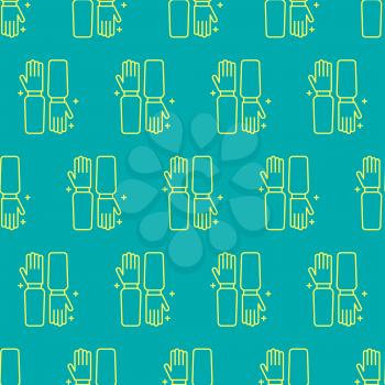 Gloves uniform, working clothes of the beekeeper. Seamless pattern in linear style Texture for scrapbooking, wrapping paper, textiles, web page, wallpapers, surface design, fashion