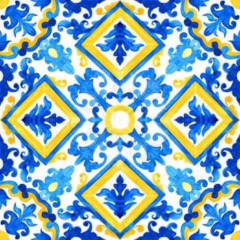 Portuguese azulejo tiles. Gorgeous seamless patterns. For bathroom, pottery, scrapbooking, wallpaper, cases for smartphones, web background, print, surface texture, pillows, towels, linens bags T-shirts