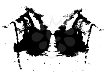 Rorschach inkblot test illustration, random abstract vector background.