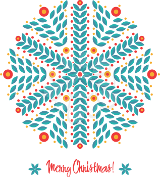 Abstract design card with snowflakes and Merry Christmas