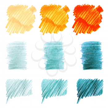 Bright colorful colors vector marker stains