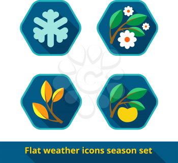 set of seasonal icons in the style of a flat design, can be used for websites, interfaces, applications