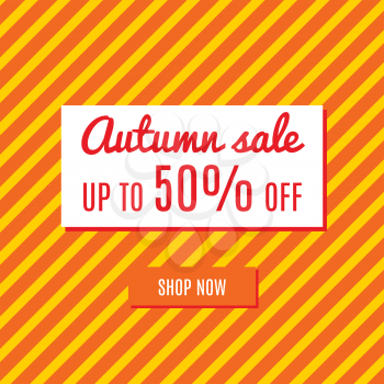Orange autumn special sale vintage vector typography poster 