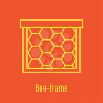 Vector illustration of thin line icon bee frame for medicine, apitherapy, beekeeping products, cosmetics, soap. Linear symbol