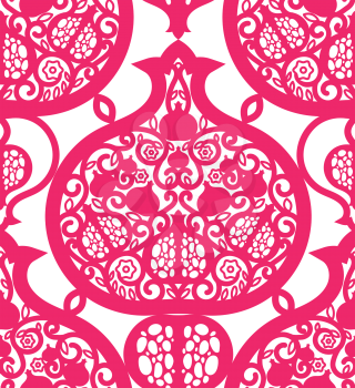 Seamless pattern with pomegranates. Ancient lacy ornament is a symbol of fertility. Texture for scrapbooking, wrapping paper textile web page textile wallpaper surface design fashion