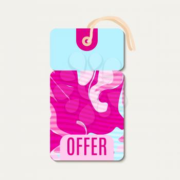 Pink Bright tags with shabbi chick, glitch design. Suitable for sales, offers for discounts, shops, packaging