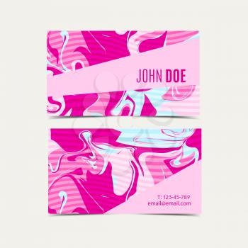 Pink business cards with a shabby chic design and glitch.