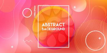 Fluid Abstract colorful banner with gradient shapes and blur background. Minimal pink layout backdrop for futuristic poster, dynamic banner, mobile app screen. Vector graphic design template