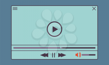 Flat clean video player for web and mobile apps