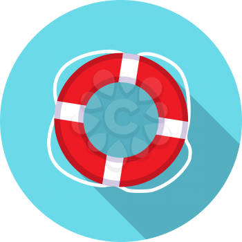 Lifebuoy flat web icon.