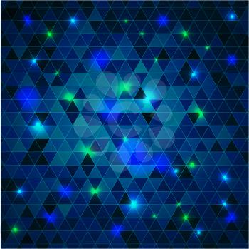 Happy New Year 2015- colorful disco lights triangles background