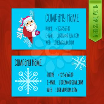 Set of winter modern business card for Santa Claus, the organizers of the New Year holidays, winter activities