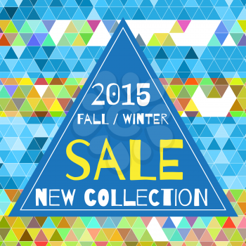New collections autumn winter 2014 2015, sale design template.
