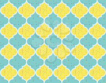 Moroccan Quatrefoil Seamless Pattern. Mosaic Motif Ogee For Ethnic Background. Suitable For Decorating Baby Shower Card, Wedding, Surface Design, Fabrics, Textiles Wrapping Paper