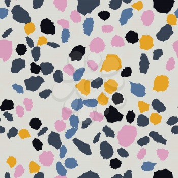 Terrazzo seamless pattern. Imitation of a Venetian stone floor with granite and quartz chips for the house. The texture is suitable for textiles, prints, packaging design. Vector illustration.