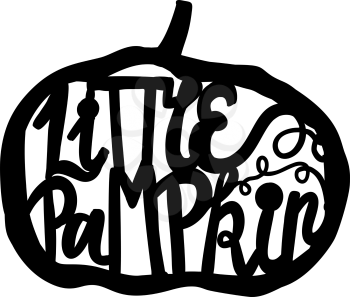 Laser cutting template pumpkin for Halloween. Lettering silhouette pattern. Die Cut vector. Cardmaking. EasyPrintPD
