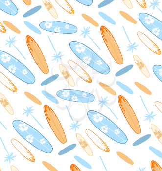 Seamless vector pattern with surfboards .vector illustration
