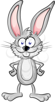 a fan rabbit  cartoon isolated on white background