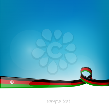 afghanistan ribbon flag on blue sky background