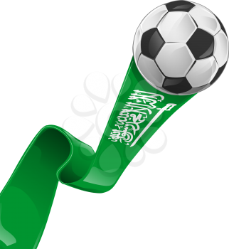 arabia saudita  flag with soccer ball