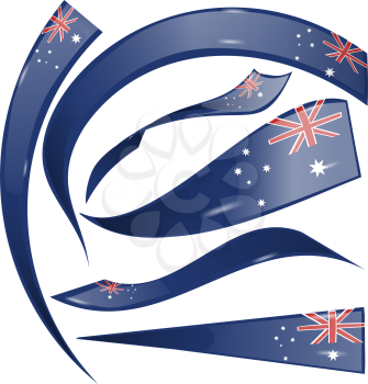 australia flag set isolated on white background