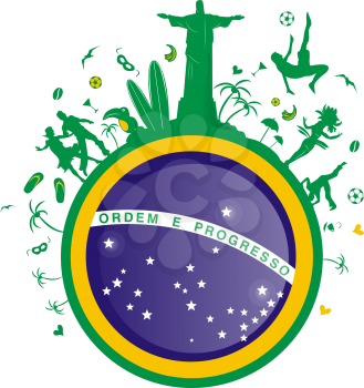 brazil background with flag and symbol 