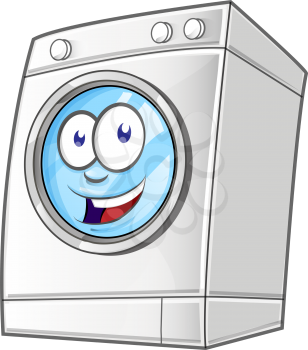 Cartoon washing machine. Vector clip art illustration with simple gradients