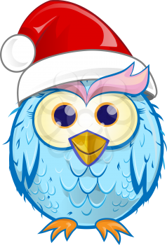 christmas owl  cartoon isolated on white background