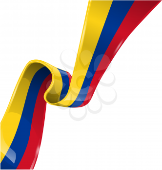  colombia ribbon flag on white background