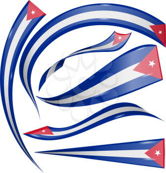 cuba flag set isolated on white background 