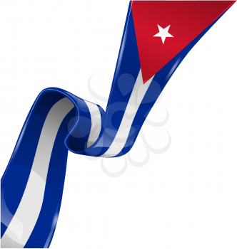  cuba ribbon flag on white background