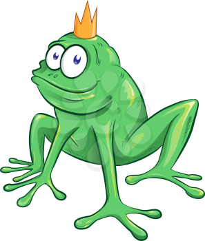  cute cartoon frog mascot character on white background