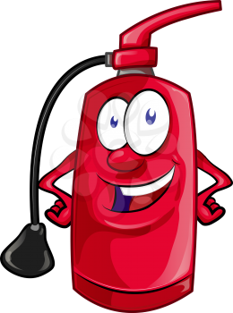 Cartoon Character of fire extinguisher isolated on white background