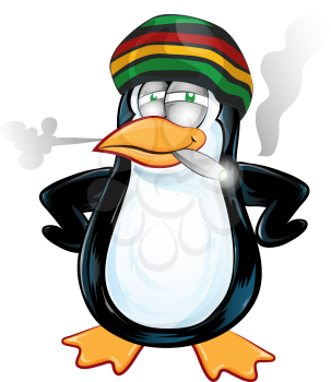 fun jamaican pinguin cartoon