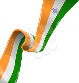  india ribbon flag on white background