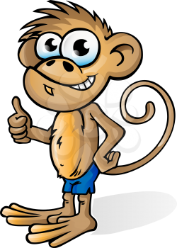 monkey cartoon isolated on white  background