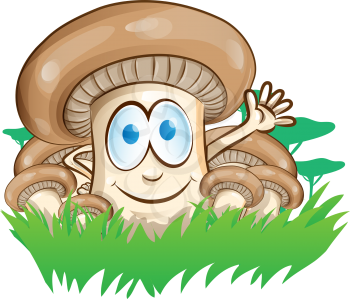 mushroom cartoon group on  forest background
