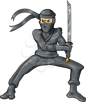 ninja cartoon isolated on white background
