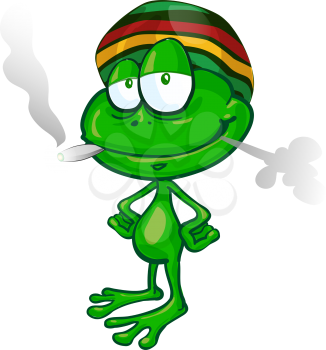 jamaican frog cartoon on white background